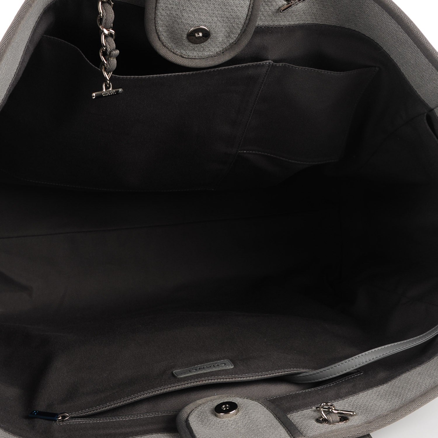 Chanel Canvas Deauville Large Tote Grey 5 of 7