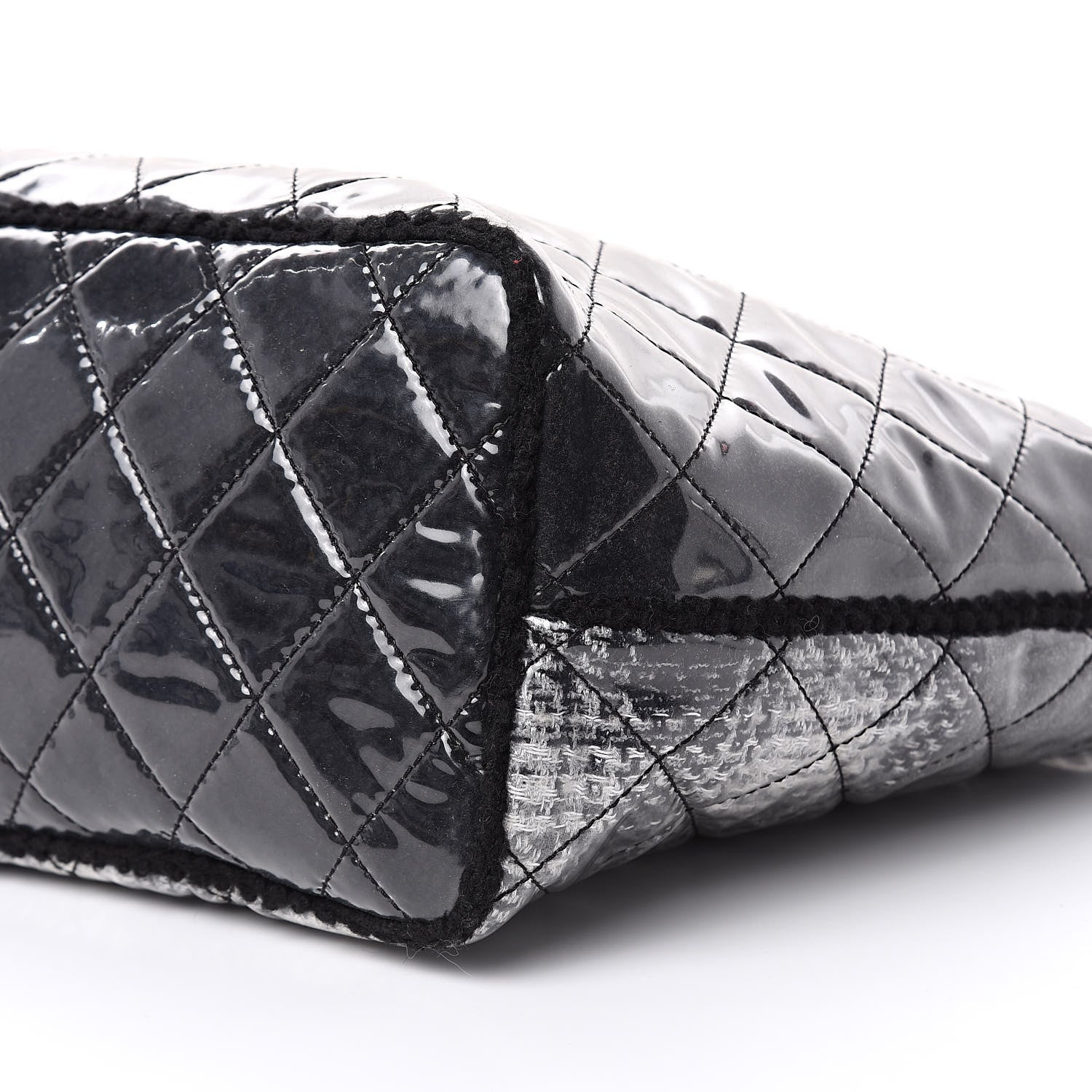 Chanel Vinyl Funny Tweed Patchwork Tote Grey 9 of 13