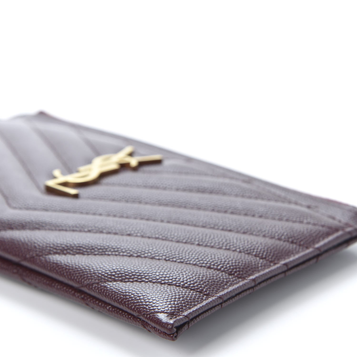 Saint Laurent Grain De Poudre Matelasse Chevron Monogram Bill Pouch Amaranto 6 of 9
