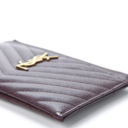Saint Laurent Grain De Poudre Matelasse Chevron Monogram Bill Pouch Amaranto 6 of 9