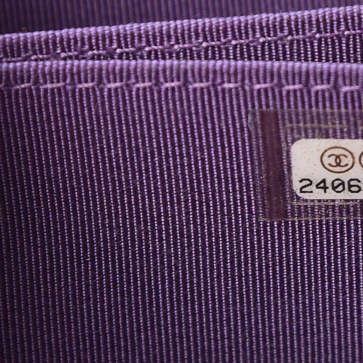 Metallic Lambskin Quilted Zip Around Coin Purse Wallet Dark Purple