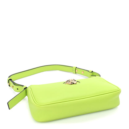 Versace Grained Calfskin Medusa Shoulder Bag  Lime 3 of 7