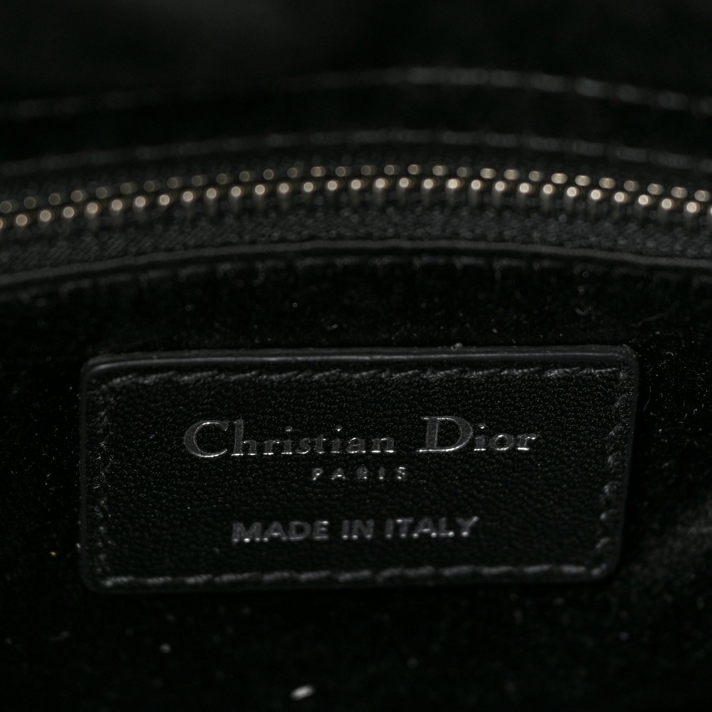 Satin Crystal Cannage Mini Lady Dior Black