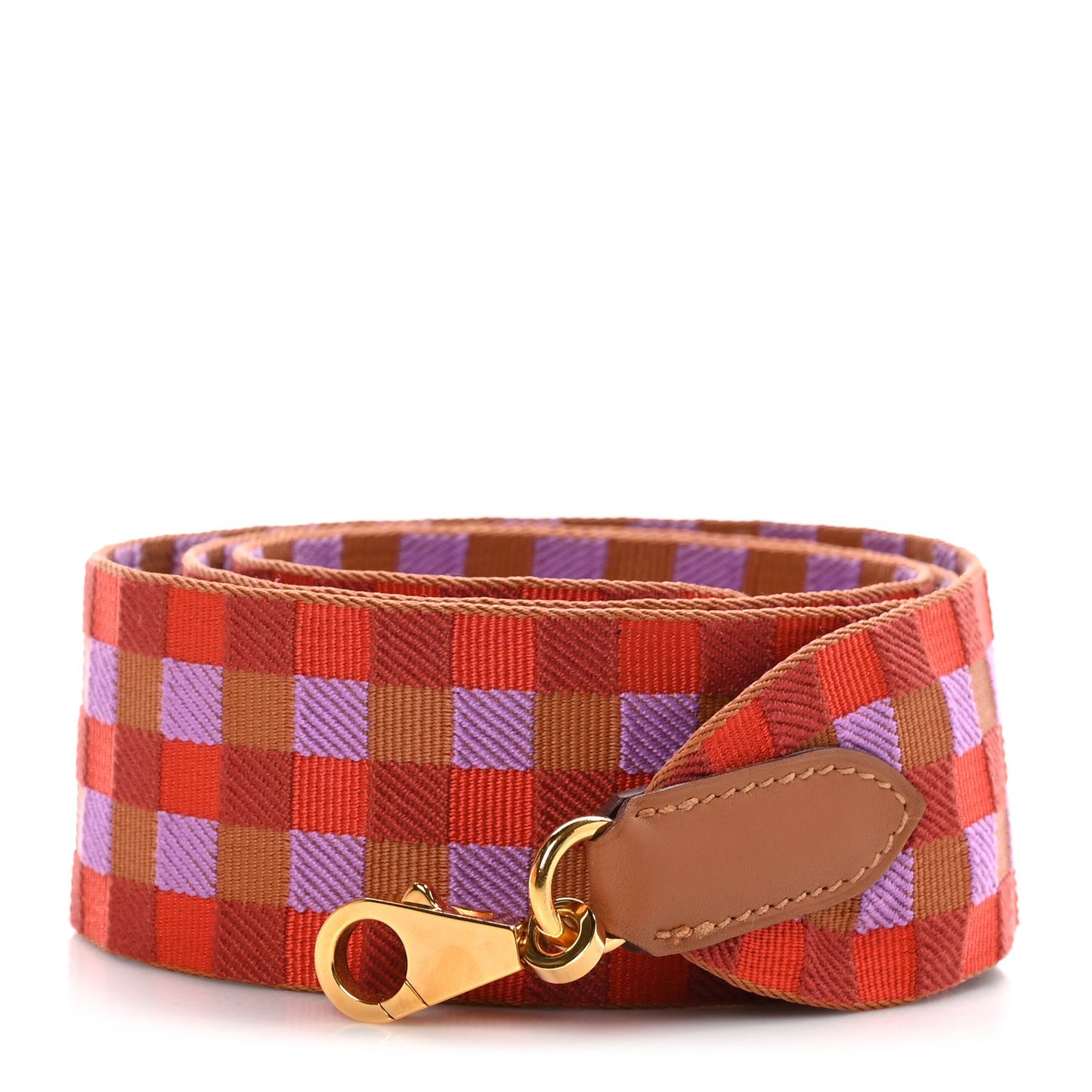 Toile Swift 50mm Maxi Quadrille Shoulder Strap Capucine Parme Rouge Duchess Gold