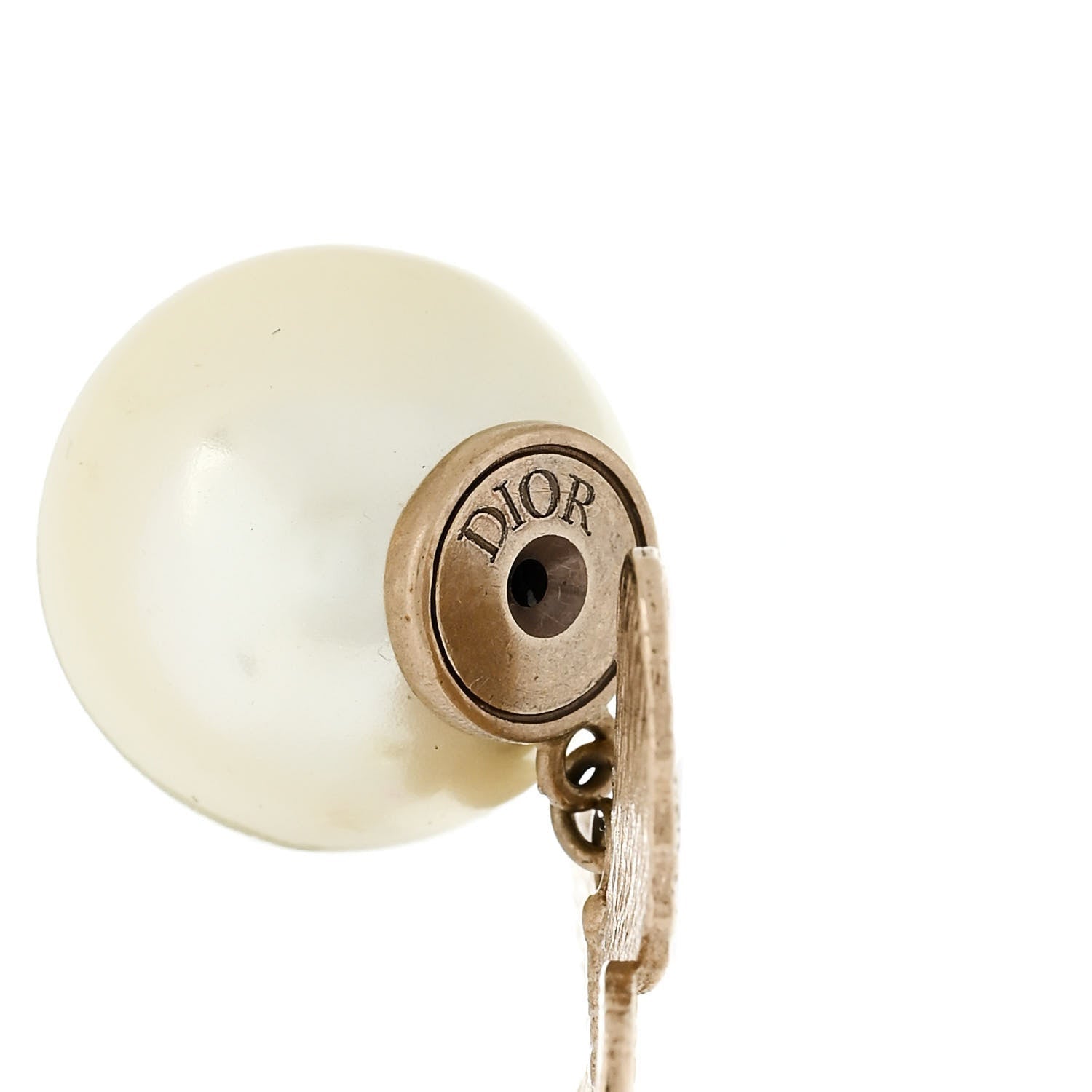 Christian Dior Pearl Butterfly Tribal Earrings Gold 4 of 4