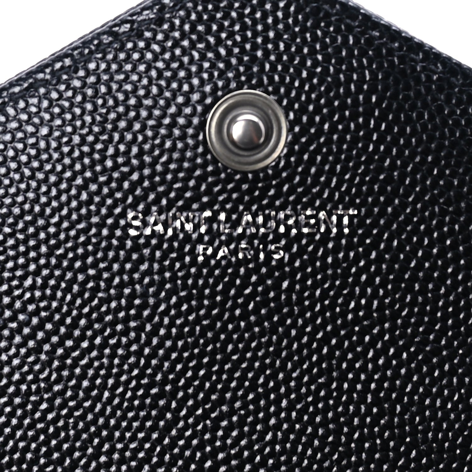 Saint Laurent Grain De Poudre Matelasse Chevron Monogram Monochrome Chain Wallet  Black 5 of 8