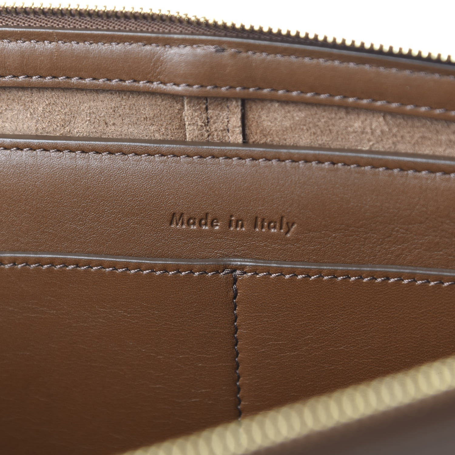 Celine Natural Calfskin Tri-Fold Clutch on Chain Havana 8 of 11