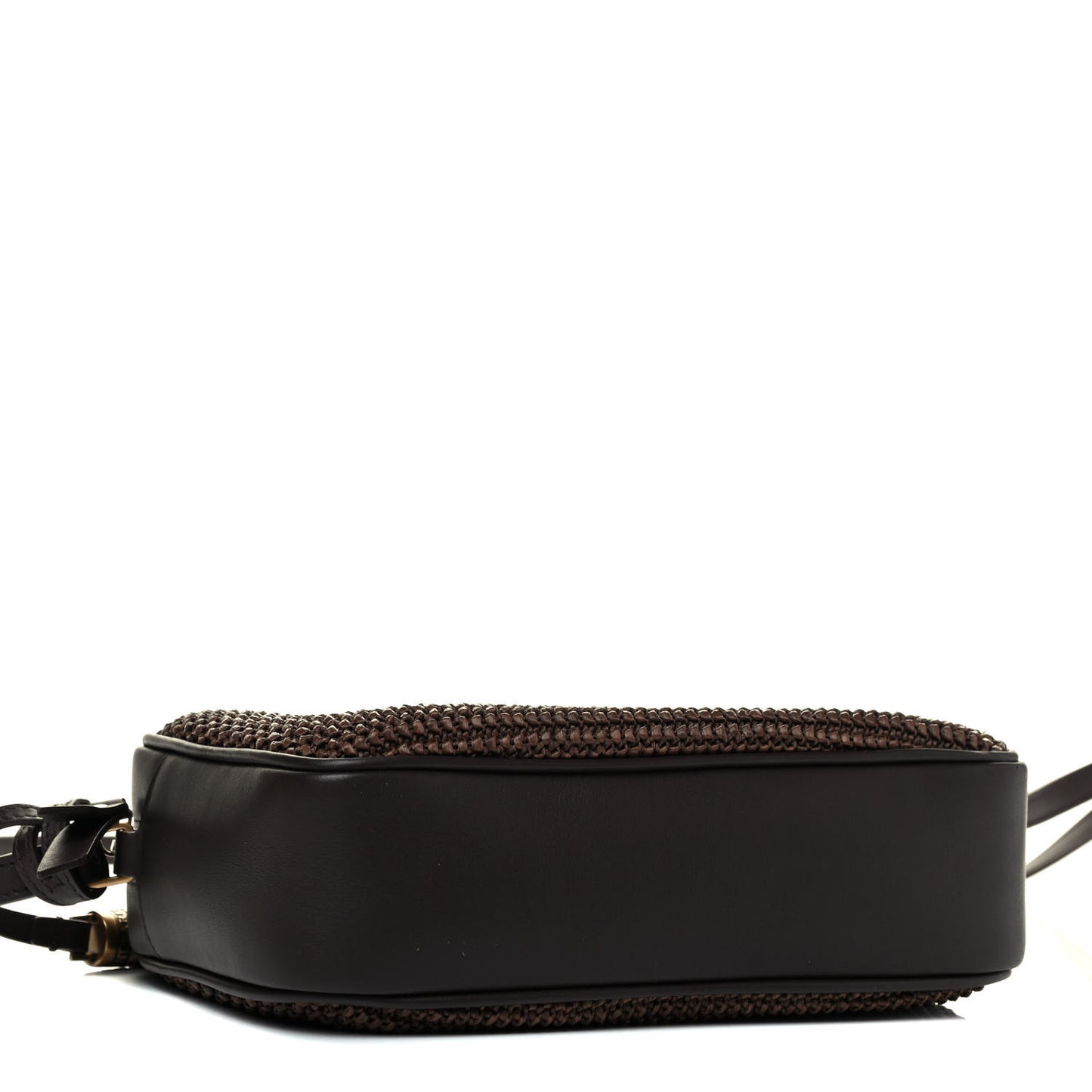 Raffia Canvas Monogram Lou Camera Bag Dark Chocolate