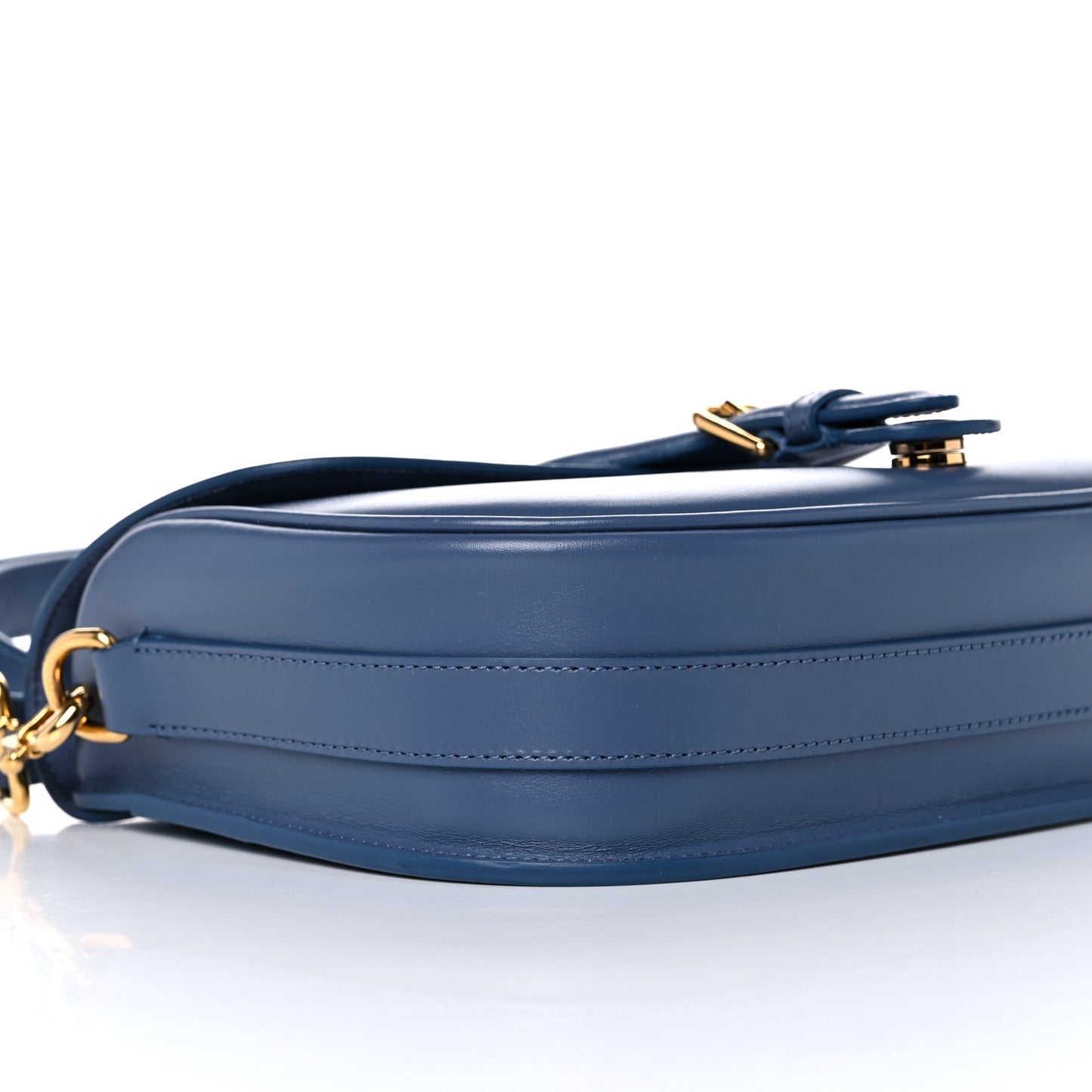 Box Calfskin Medium Bobby Flap Denim Blue