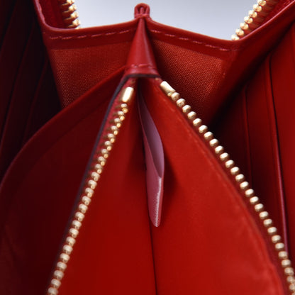 MCM Visetos Large Zip Around Wallet Cognac Red 9 of 10