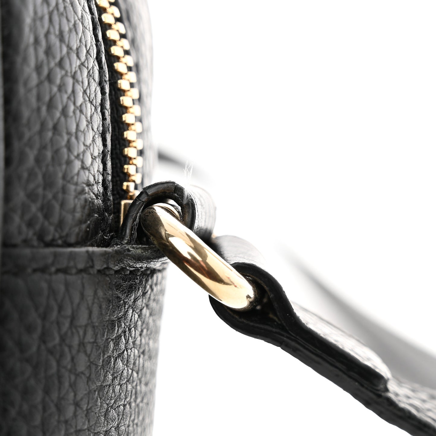 Pebbled Calfskin Small Soho Disco Bag Black