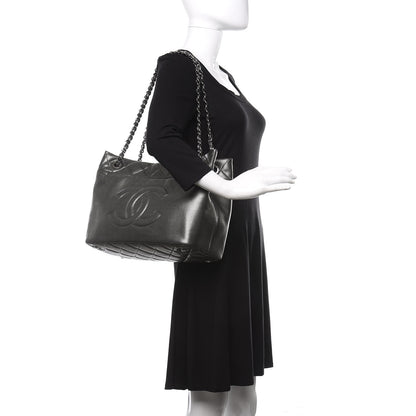 Chanel Metallic Caviar Quilted CC Timeless Tote Dark Silver 2 of 10