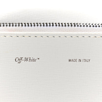 Off-White Saffiano Striped Diag Binder Flap Bag White Black 9 of 14