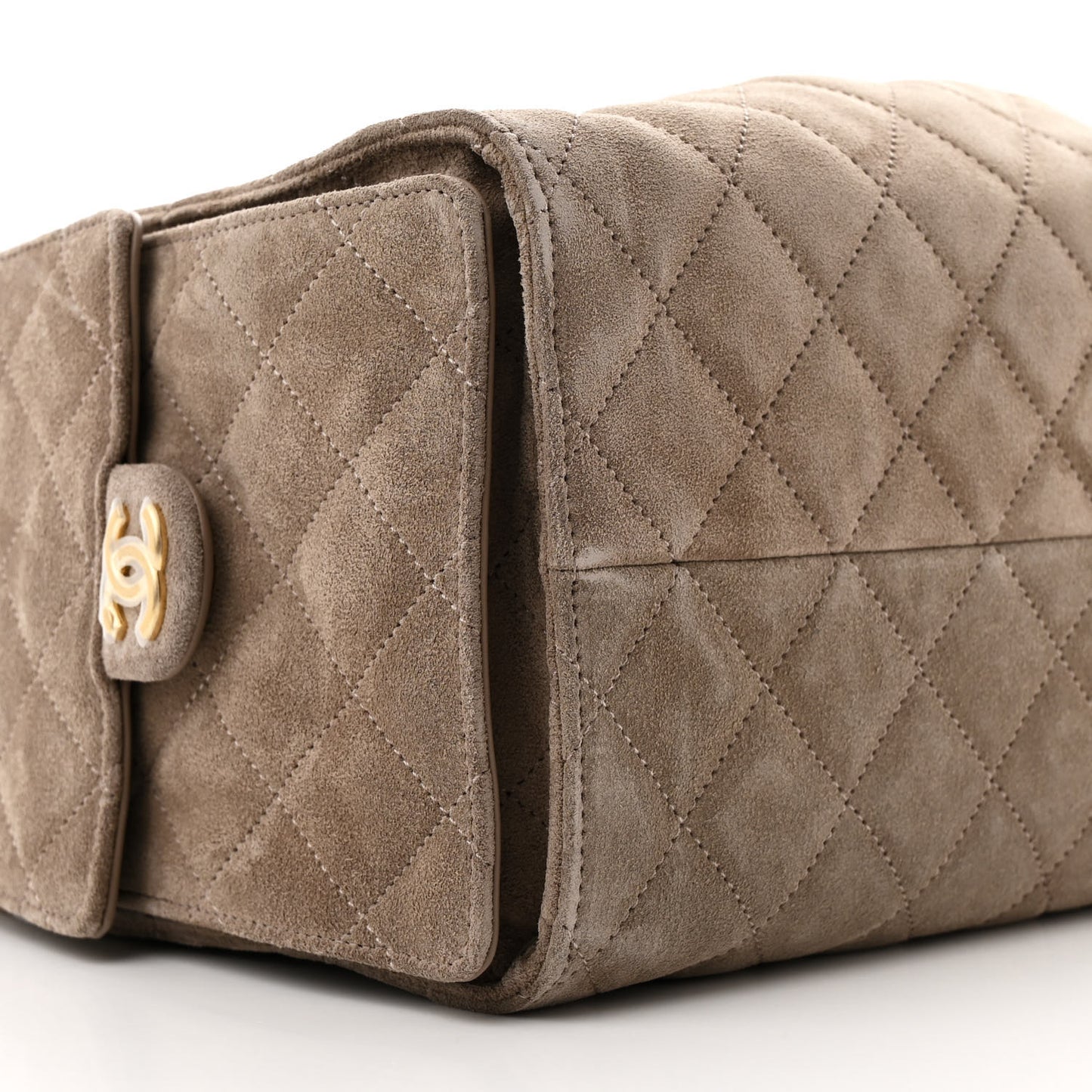 Suede Quilted Medium Chanel 25 Handbag Dark Grey