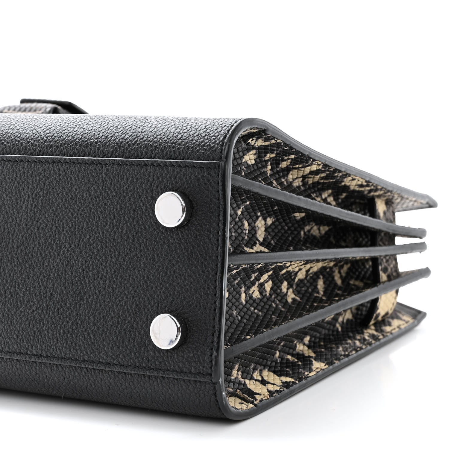 Saint Laurent Grained Calfskin Python Embossed Nano Sac De Jour Black 10 of 14