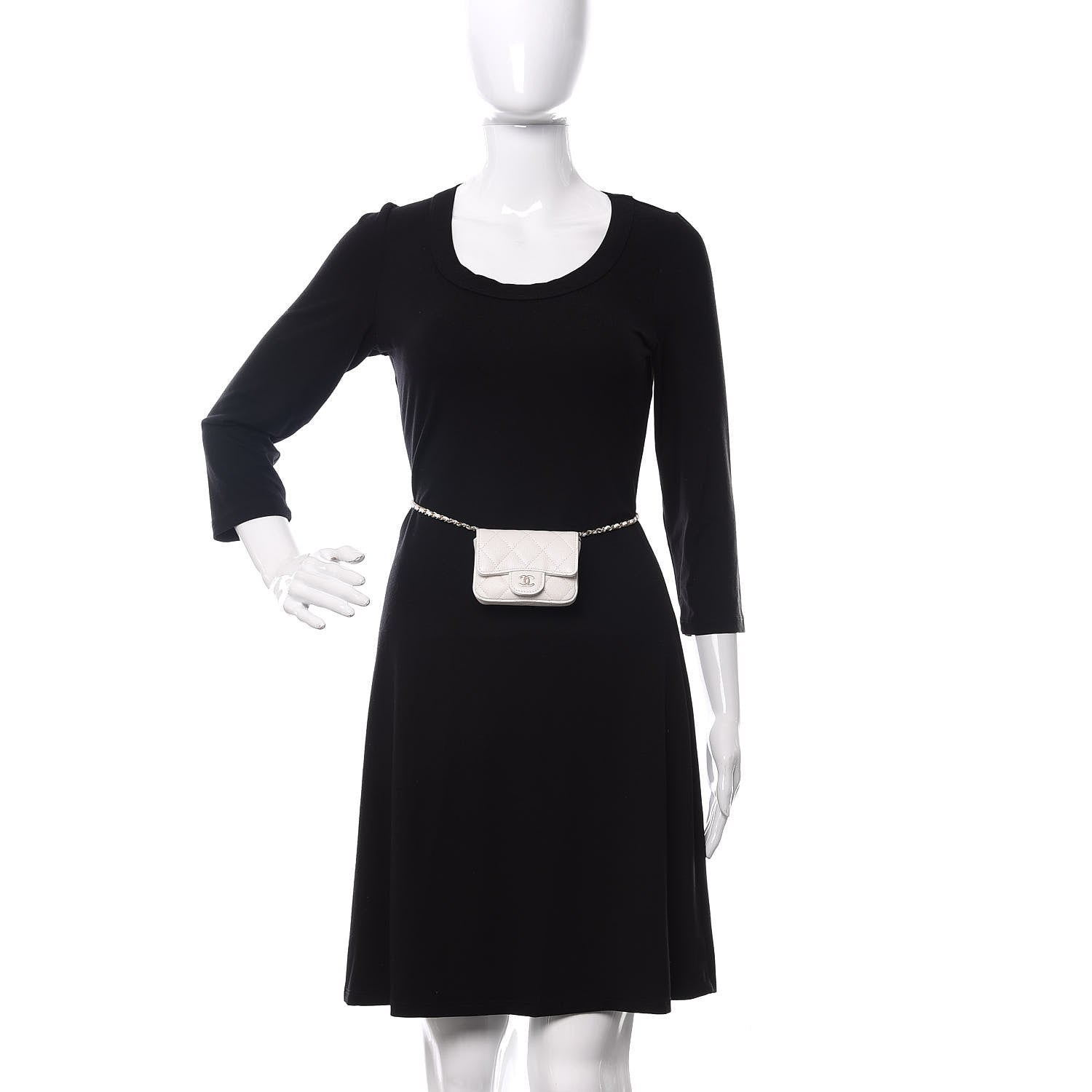 Chanel Caviar Quilted Flap Chain Waist Bag White 2 of 12