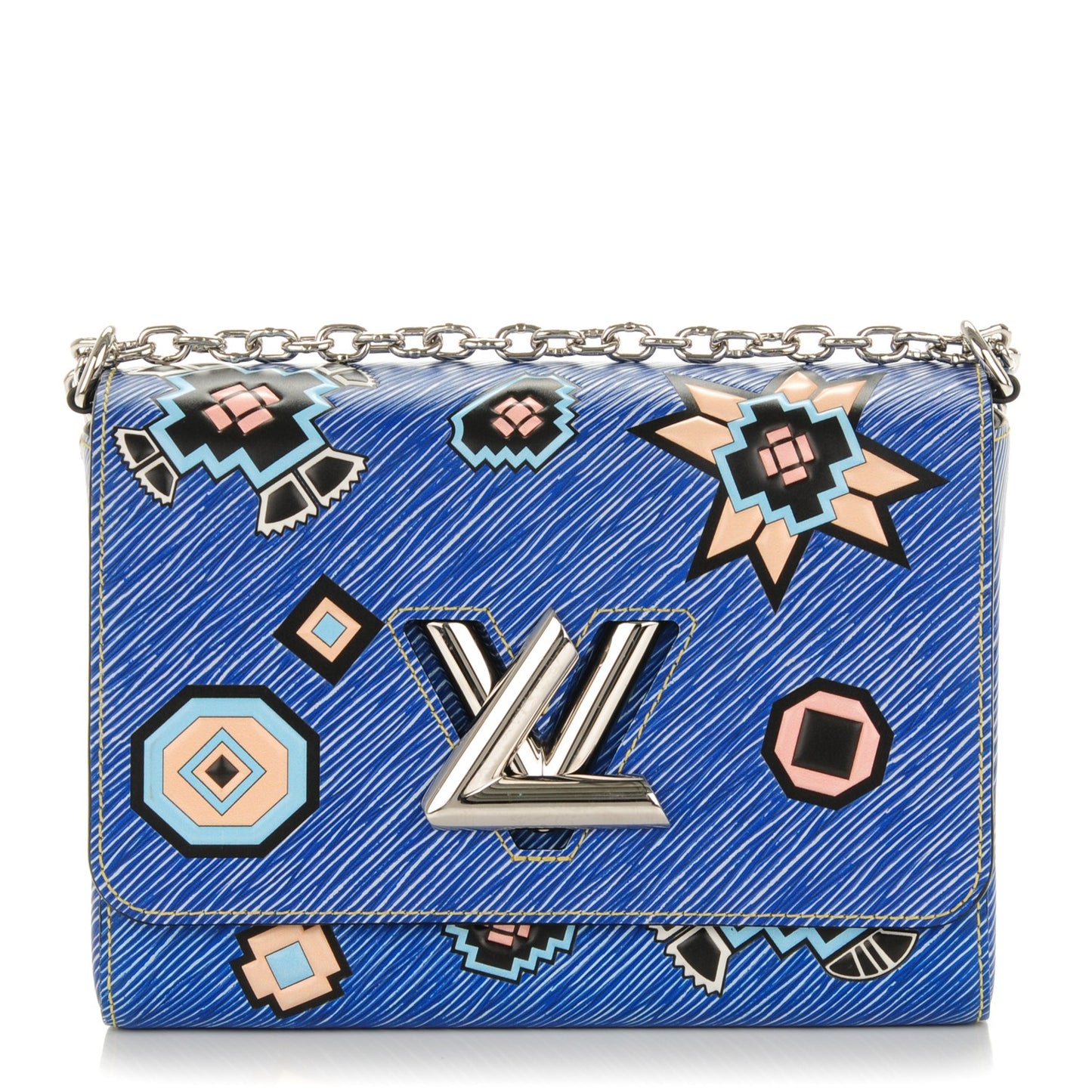 Epi Azteque Twist Shoulder Bag MM Denim Light