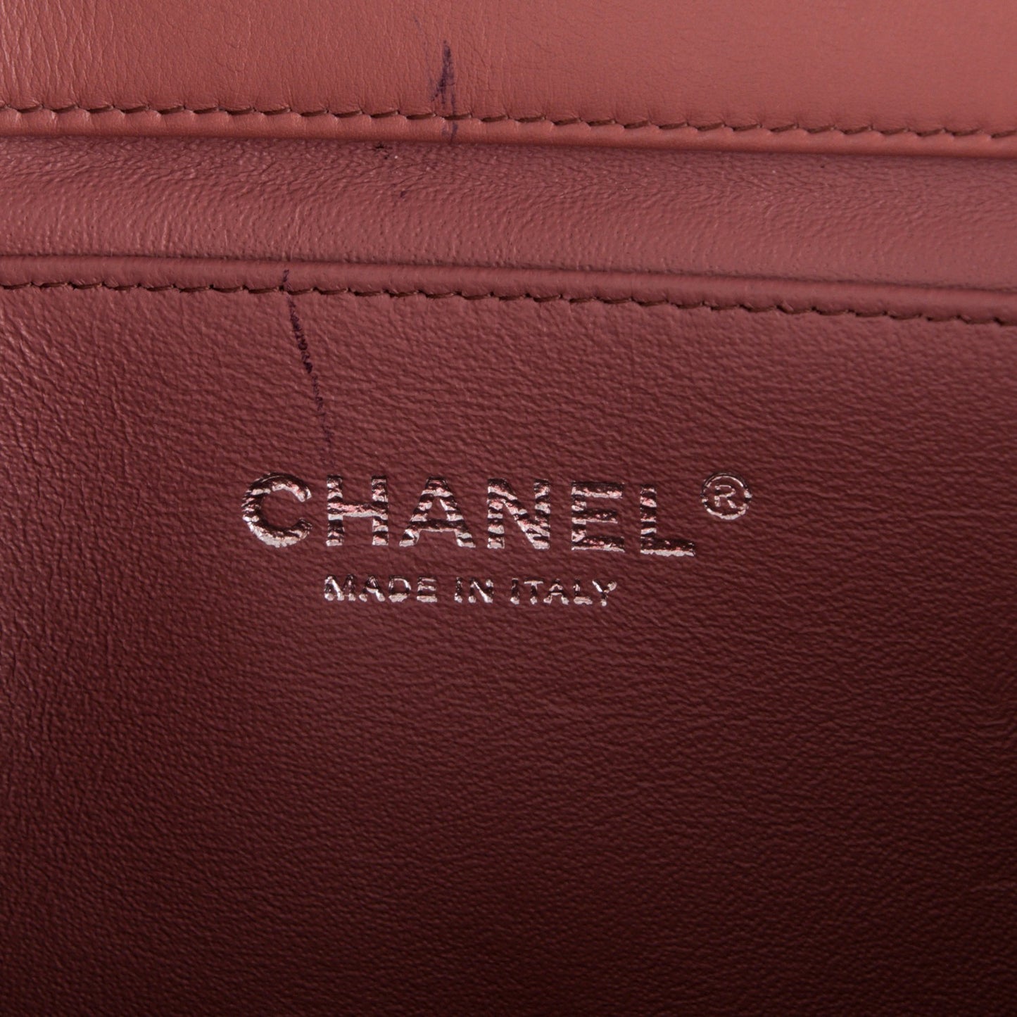 Striated Patent Quilted Clutch With Chain Flap Dark Pink