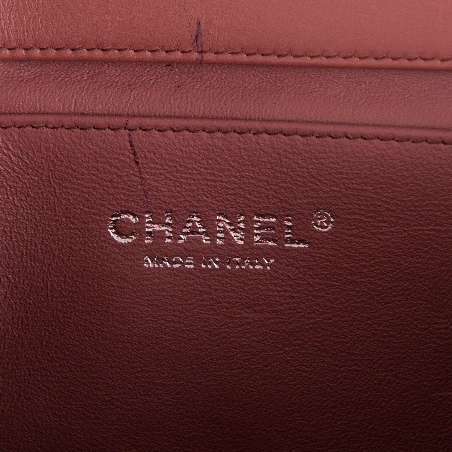 Chanel Striated Patent Quilted Clutch With Chain Flap Dark Pink 7 of 8