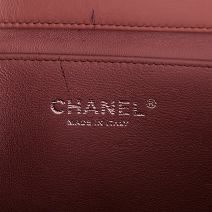 Chanel Striated Patent Quilted Clutch With Chain Flap Dark Pink 7 of 8