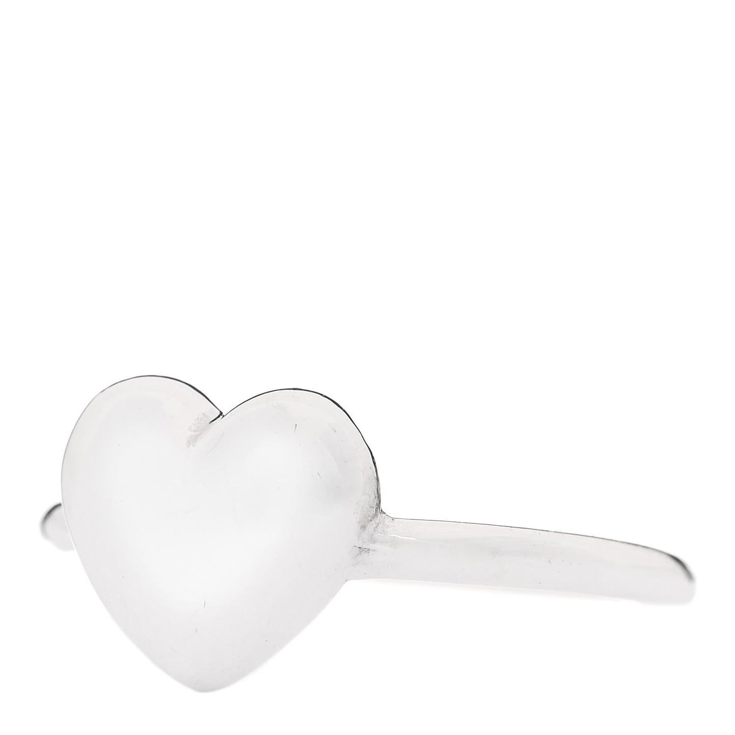 Sterling Silver Heart Puff Ring 49 5