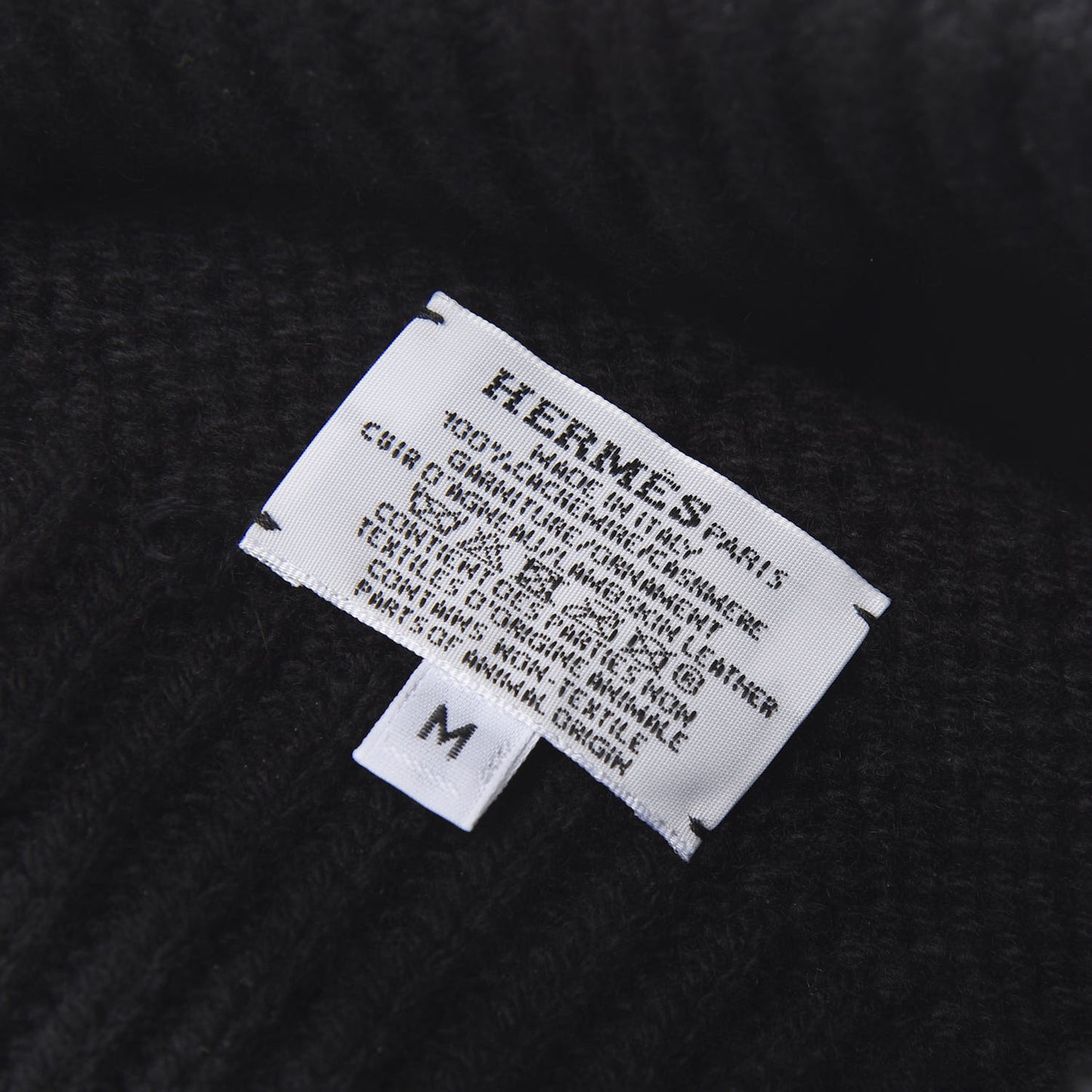 Cashmere Knit Boston Beanie Hat M Black