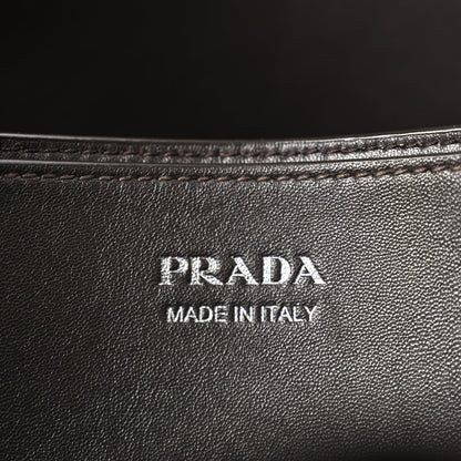 Prada Nappa Vintage Effect Large Buckle Bag With Belt Dark Brown 5 of 8