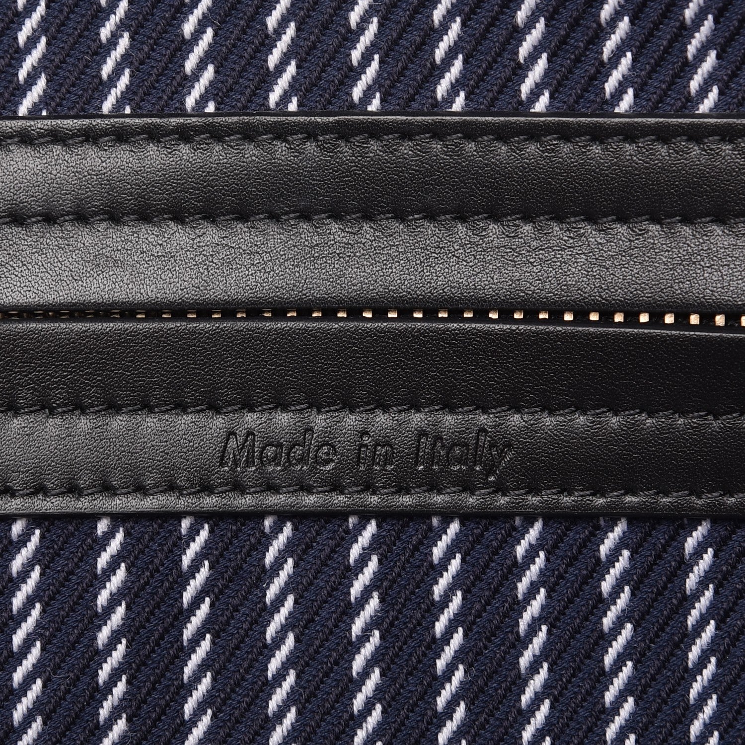 Celine Cotton Canvas Striped Medium Phantom Luggage Navy White 7 of 10