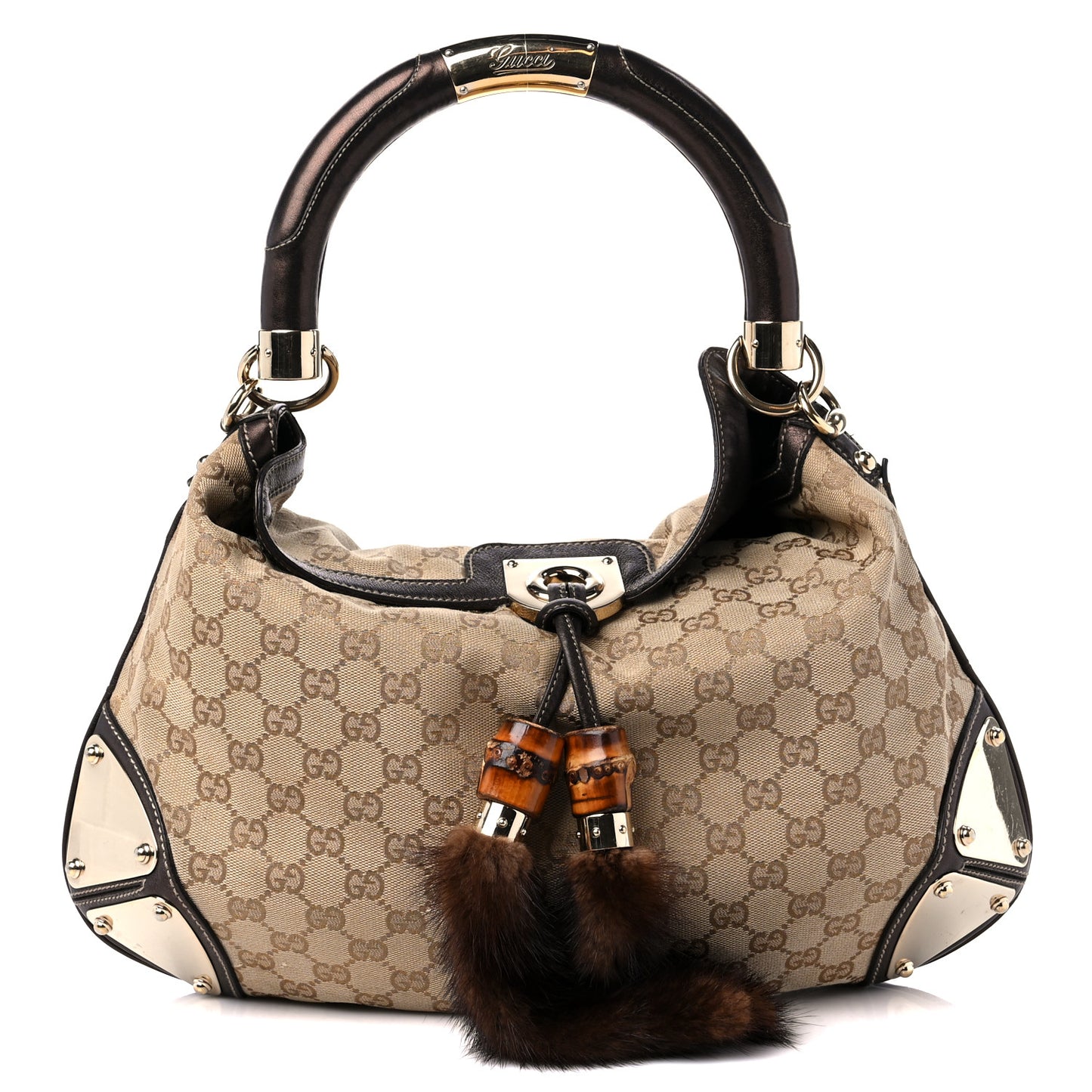 Monogram Mink Indy Small Top Handle Bag Metallic