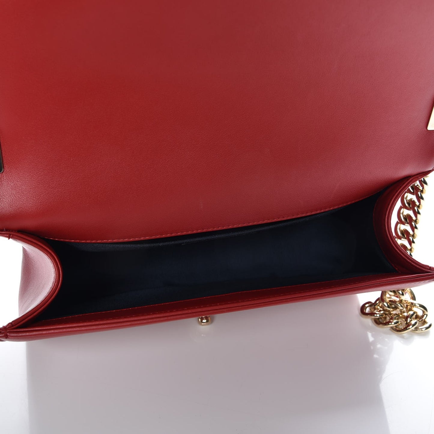 Calfskin Chevron Quilted Medium Boy Flap Red