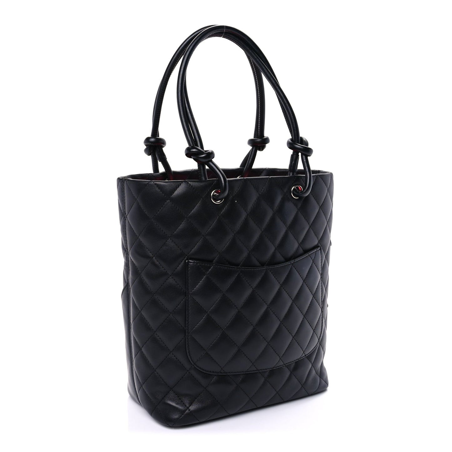 Calfskin Quilted Medium Cambon Tote Black