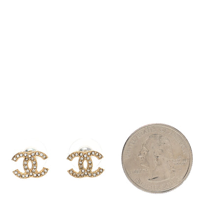 Chanel Crystal CC Earrings Light Gold 2 of 4