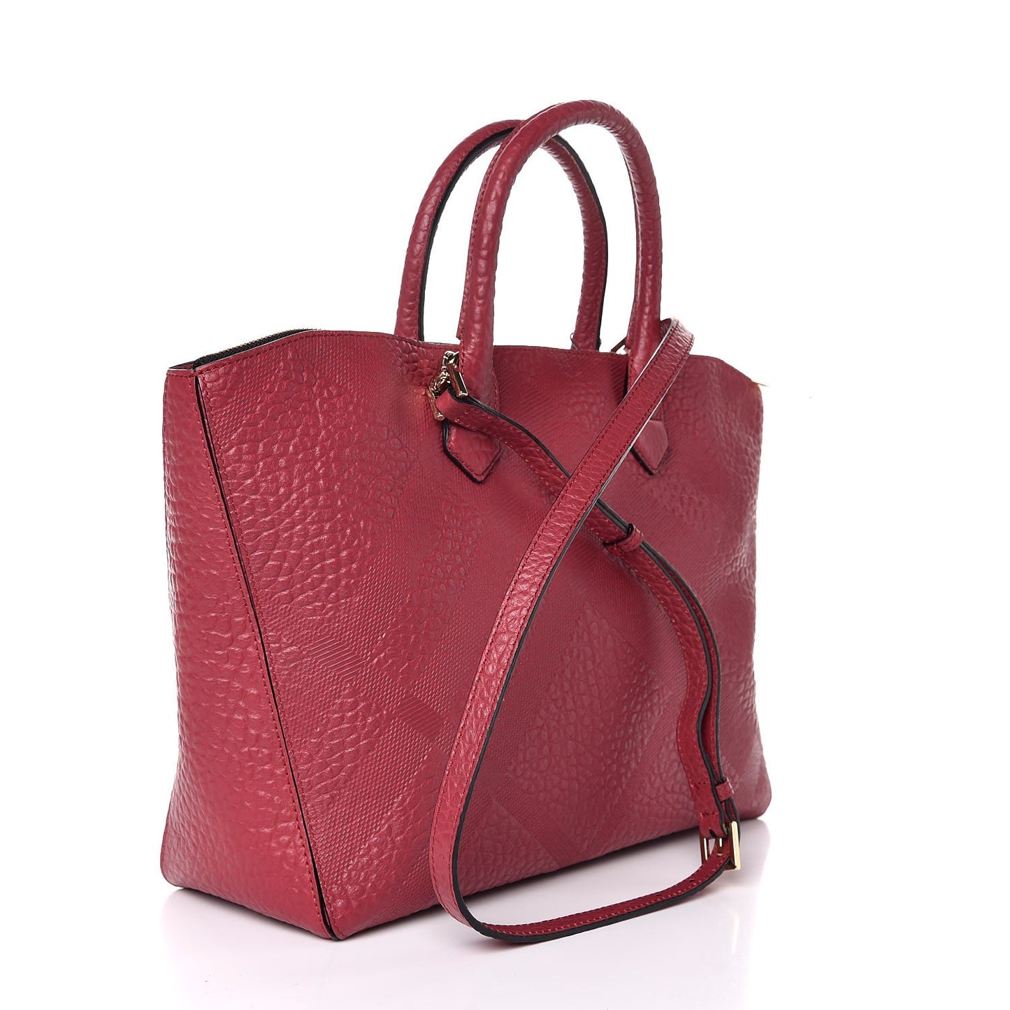 Heritage Grain Check Embossed Medium Dewsbury Tote Peony Rose
