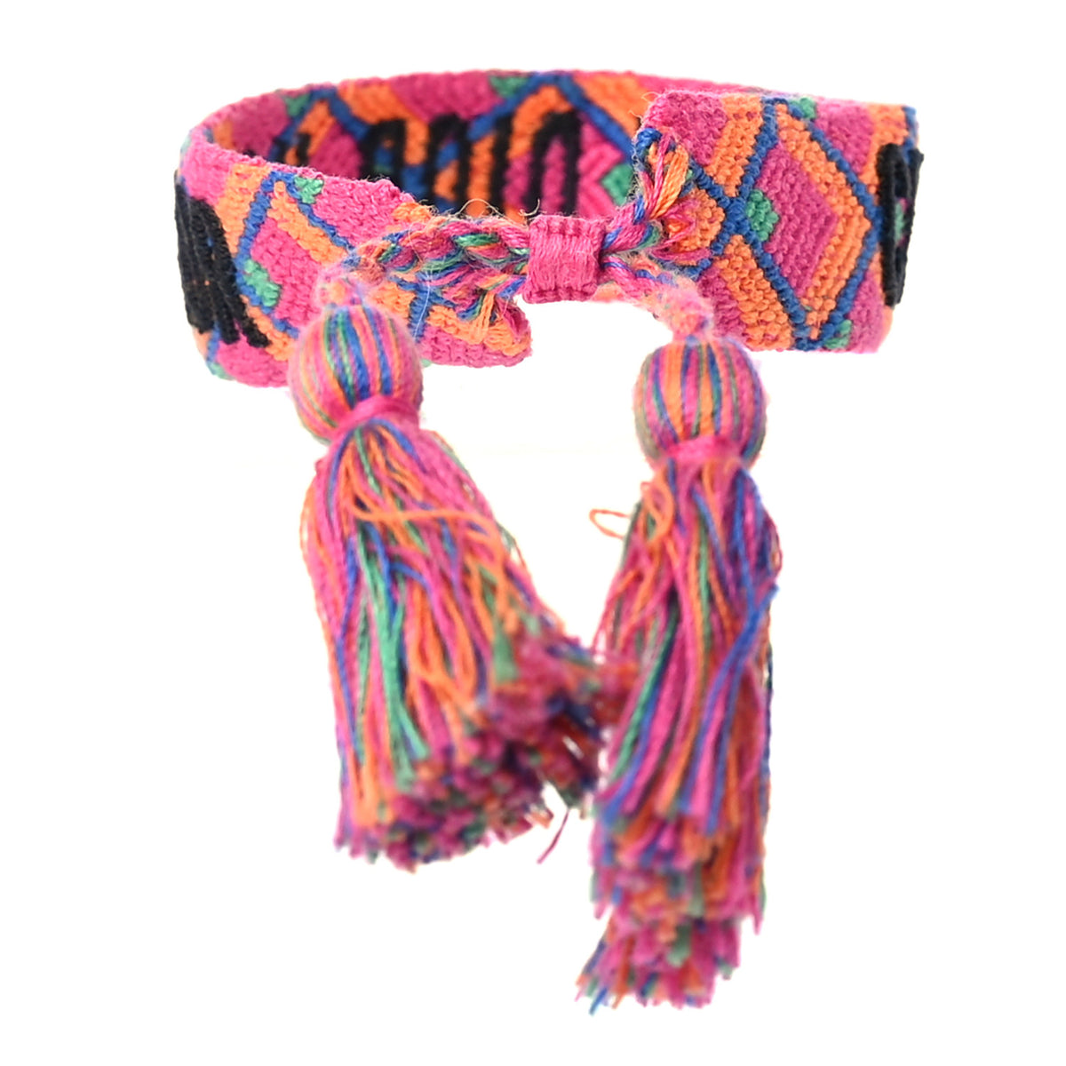 Woven Cotton J'Adior Friendship Bracelet Pink Multicolor