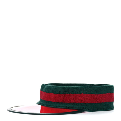 Gucci Vinyl Web Visor L Green Red 2 of 8