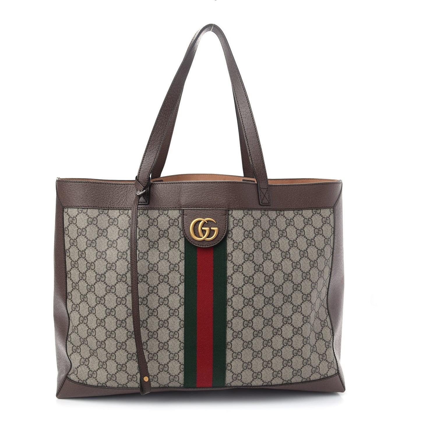 GG Supreme Monogram Web Ophidia Tote Brown