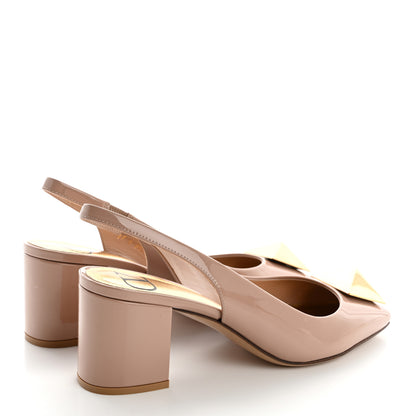 Valentino Garavani Patent One Stud Ankle Strap 60mm Block Heel Pumps 36 Rose Cannelle 5 of 11