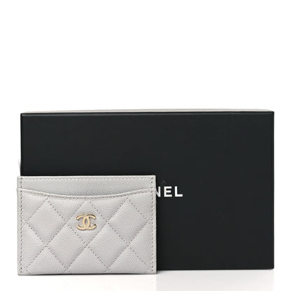 Chanel Caviar Quilted Card Holder Grey 10 of 10