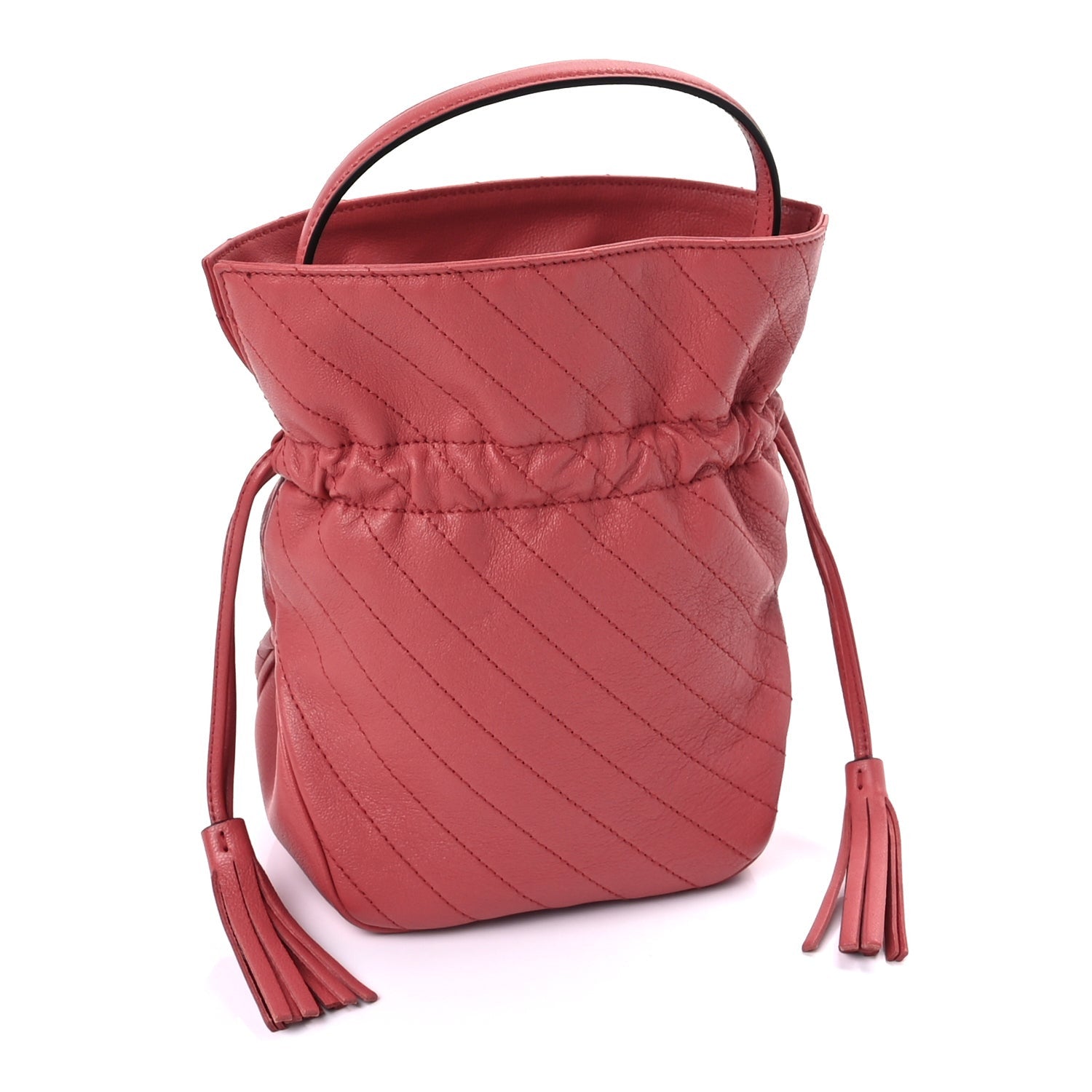 Gucci Sakai Be Green Calfskin Diagonal Stitched Mini Blondie Bucket Bag Pink 2 of 8