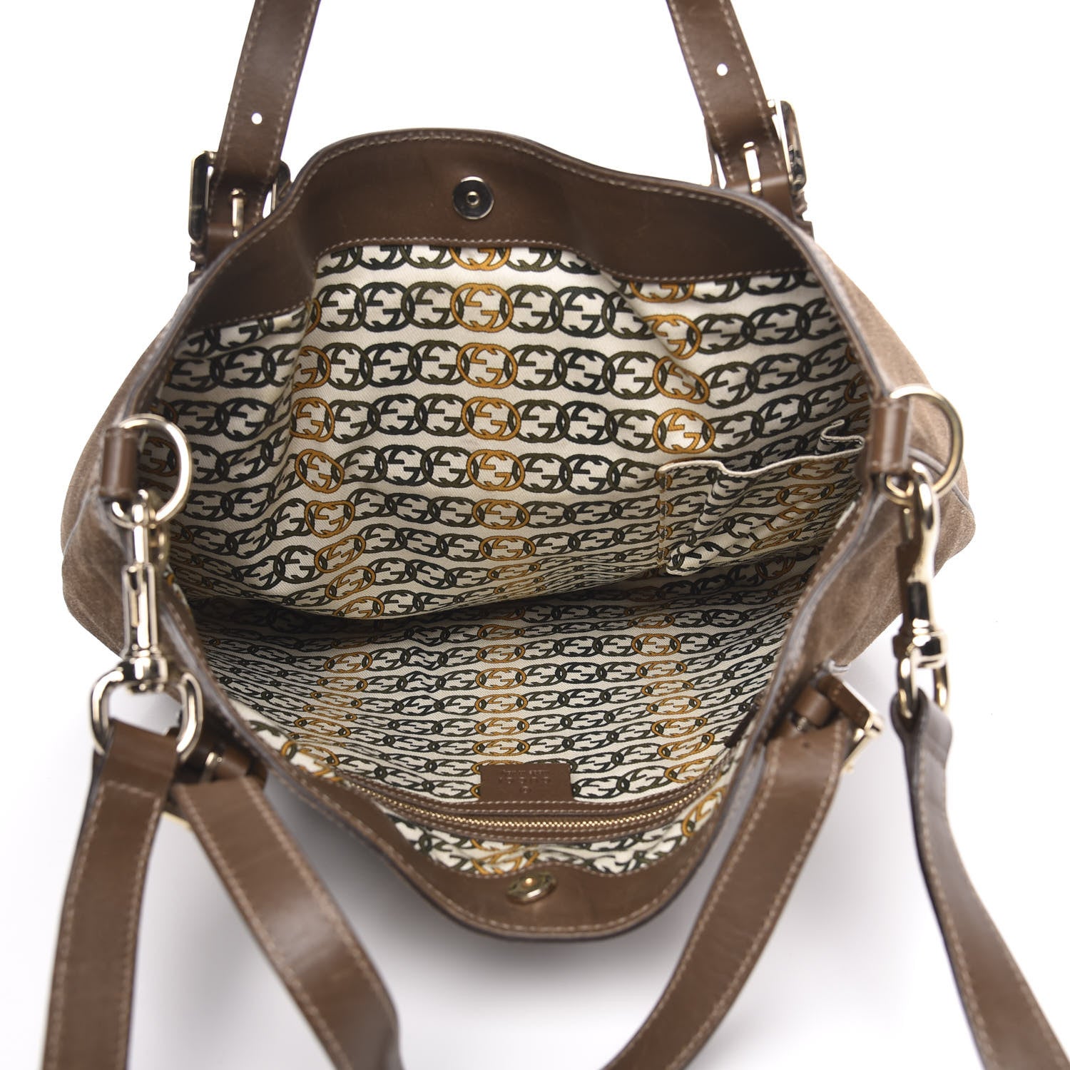 Gucci Suede Medium Britt Tote Brown 5 of 18