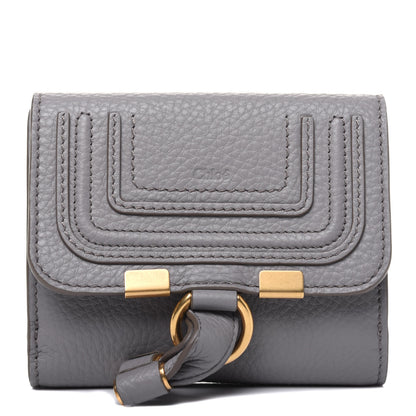 Chloe Grained Calfskin Marcie Square Wallet Cashmere Grey 1 of 12