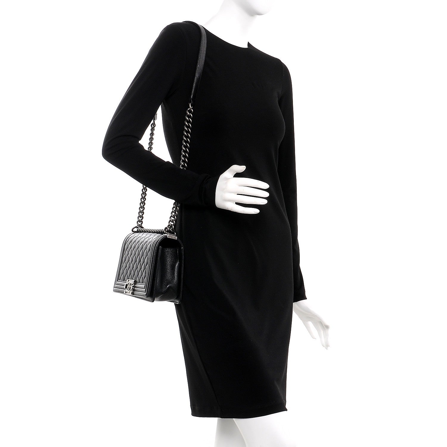 Chanel Caviar Quilted Medium Boy Flap Black 2 of 19