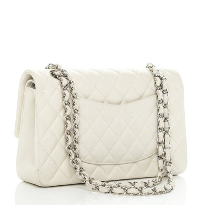 Chanel Iridescent Caviar Quilted Medium Double Flap Off White 4 of 10