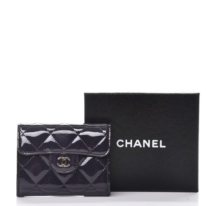 Chanel Patent Quilted Card Holder Purple 9 of 9