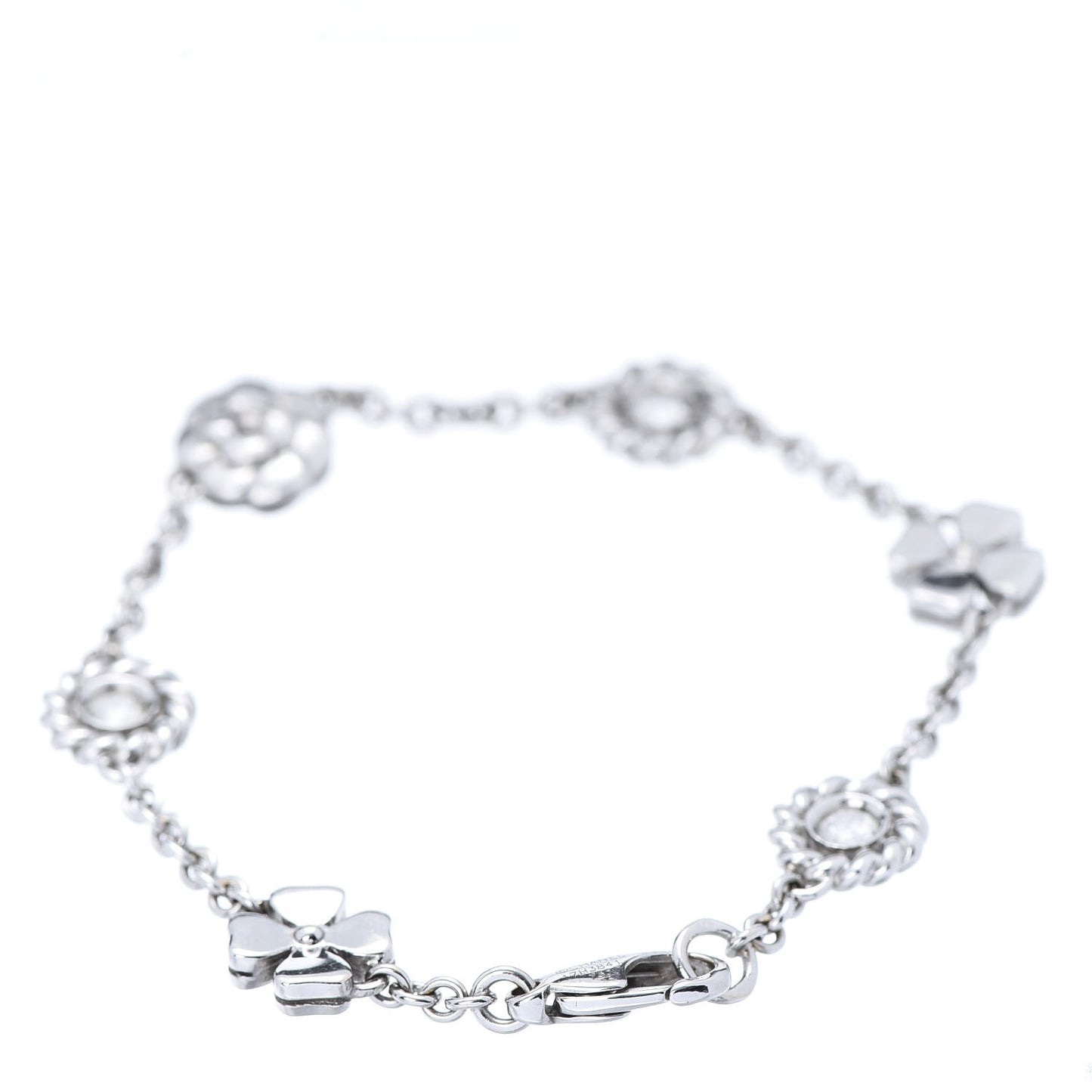 18K White Gold Diamond Camellia Bracelet
