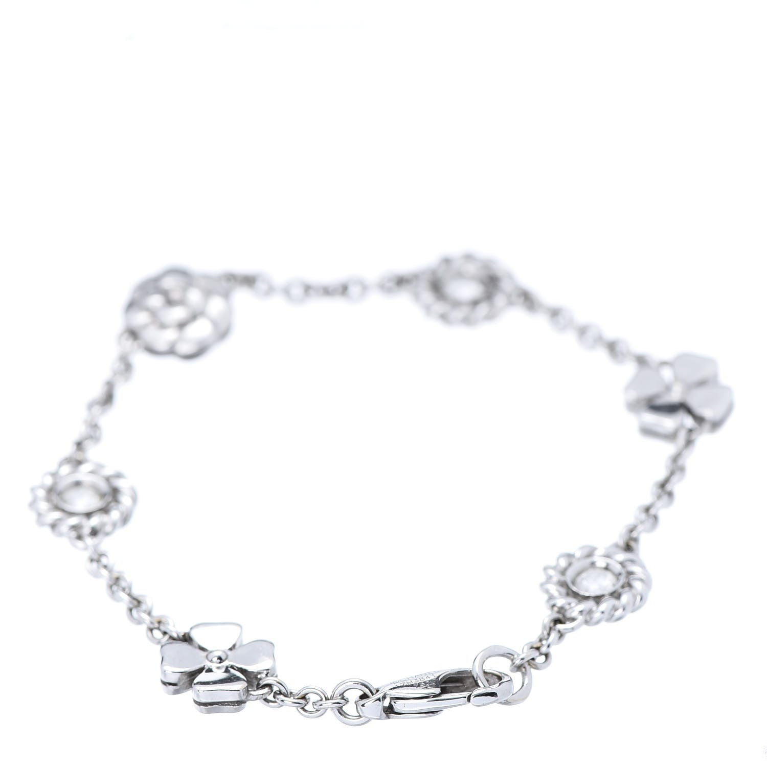 Chanel 18K White Gold Diamond Camellia Bracelet 3 of 4