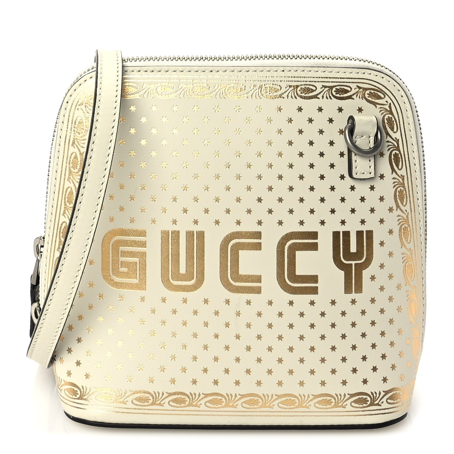 Gucci X SEGA Calfskin GUCCY Stars Mini Dome Shoulder Bag  Mystic White Gold 1 of 9