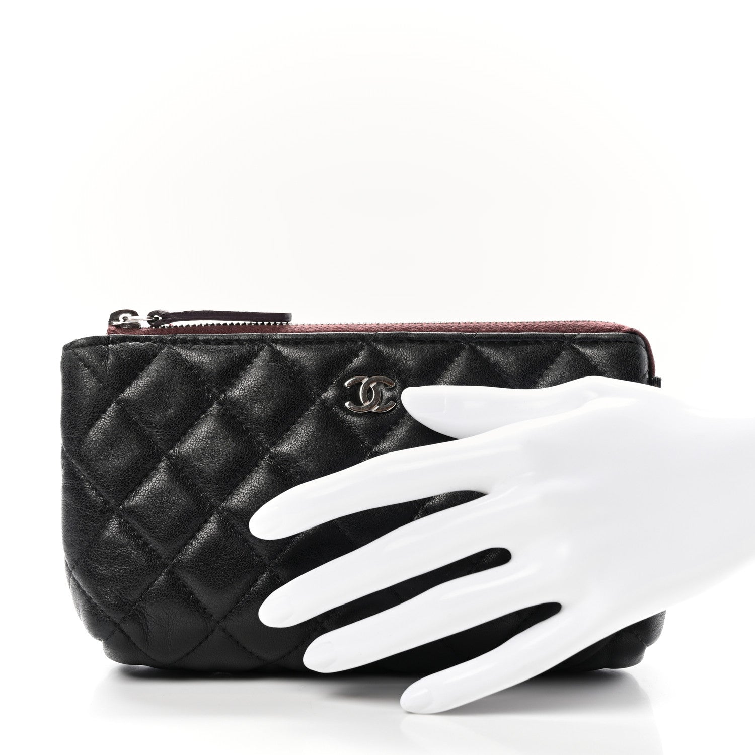 Chanel Lambskin Quilted Cosmetic Pouch Black 2 of 8