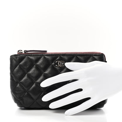 Chanel Lambskin Quilted Cosmetic Pouch Black 2 of 8