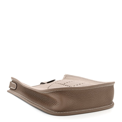 Hermes Taurillon Clemence Amazone Evelyne TPM Etoupe Bleu Indigo 4 of 11